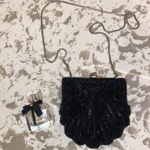 vintage black beaded bag